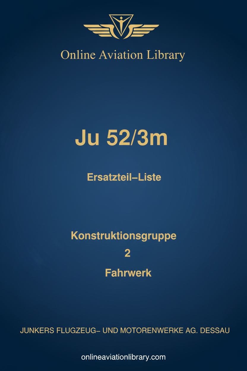 Ju 52/3m Ersatzteil-Liste Standard Cover Page