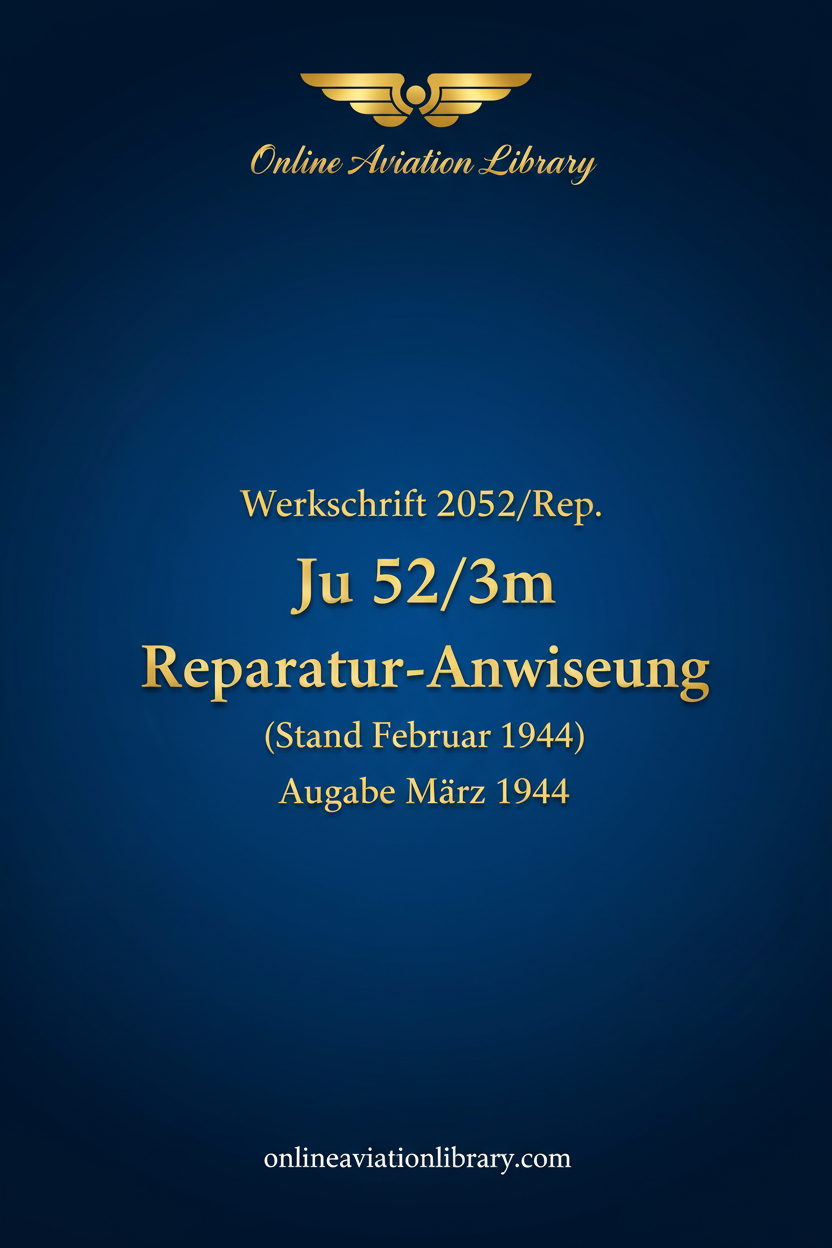 Ju 52/3m Reparatur-Anweisung Standard Cover Page