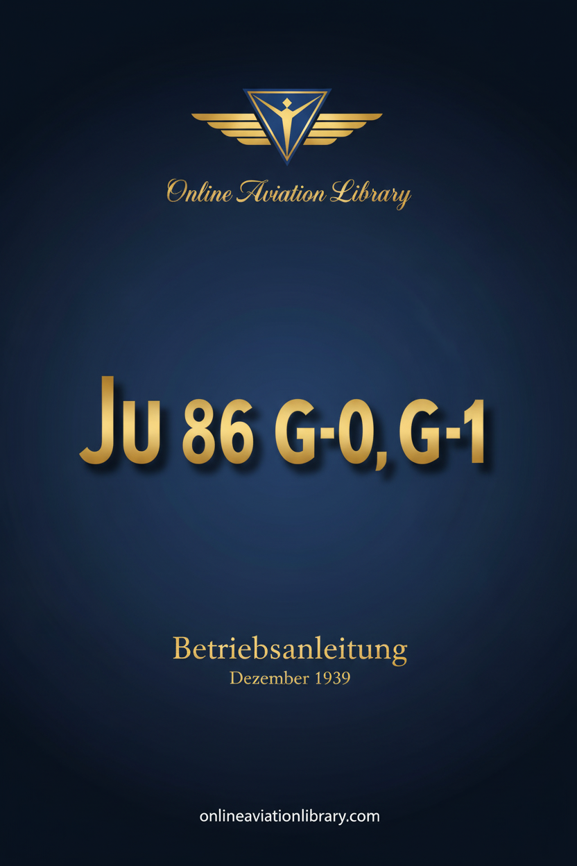 Ju 86 G-0, G-1 Betriebsanleitung Standard Cover Page