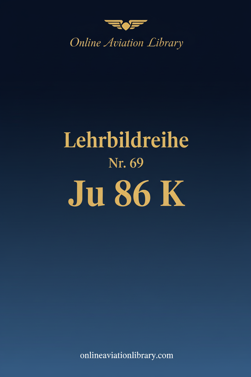 Ju 86 K Lehrbildreihe Standard Cover Page