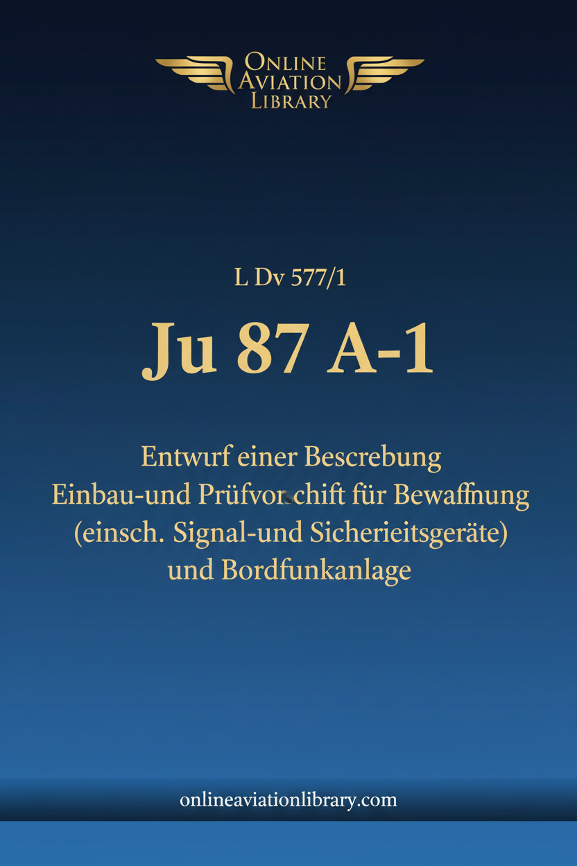Ju 87 A-1 Bewaffnung und Bordfunkanlage Standard Cover Page