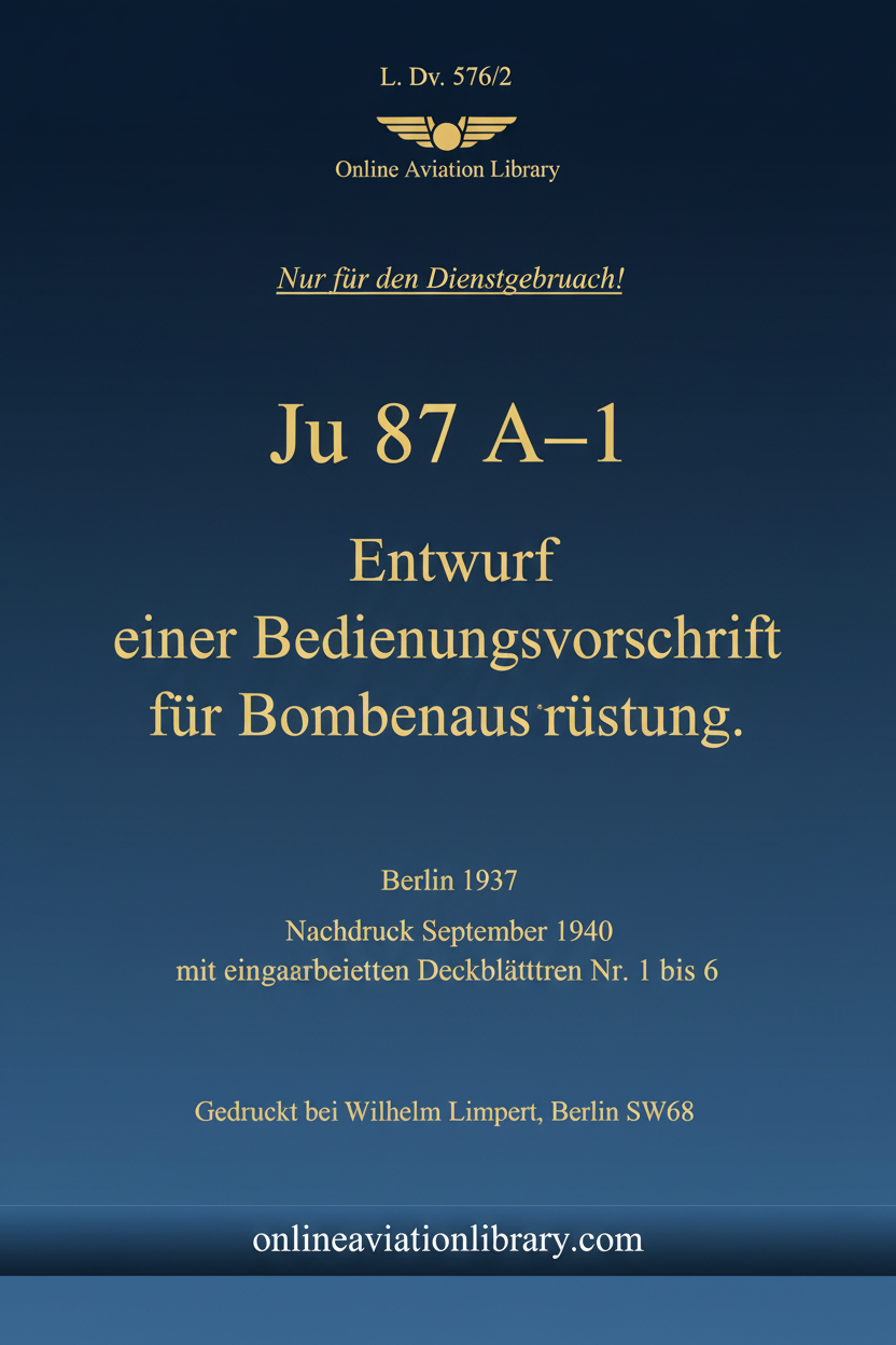 Ju 87 A-1 Bombenausrüstung Standard Cover Page
