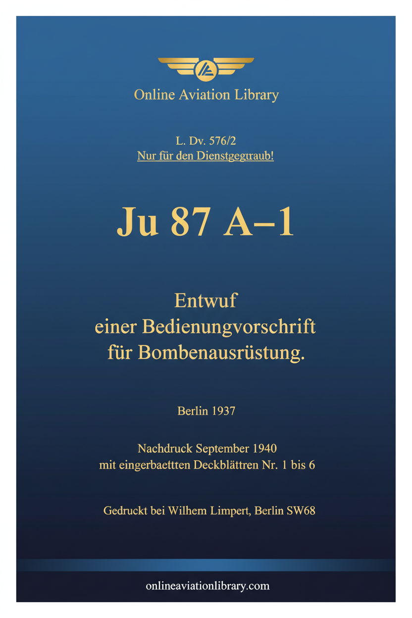 Ju 87 A-1 Bombenausrüstung Standard Cover Page