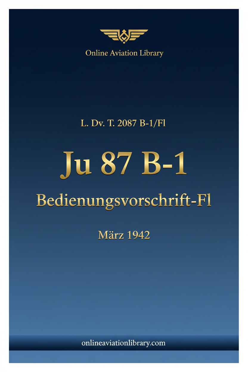 Ju 87 B-1 Bedienungsvorschrift-Fl Standard Cover Page