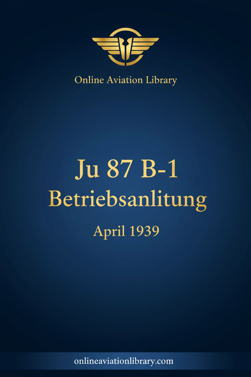 Ju 87 B-1 Betriebsanleitung Standard Cover Page