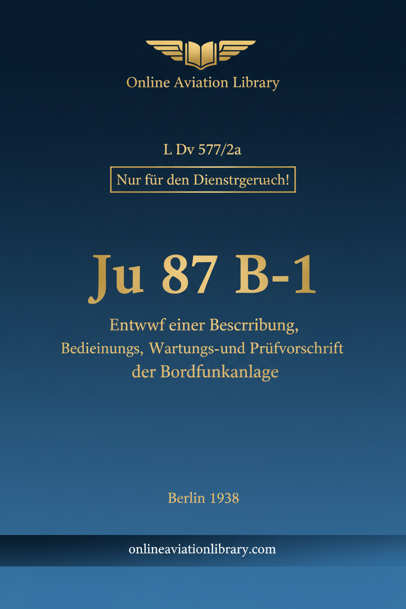 Ju 87 B-1 Bordfunkanlage Standard Cover Page