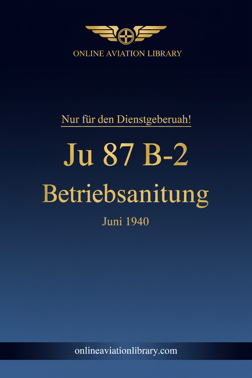 Ju 87 B-2 Betriebsanleitung Standard Cover Page