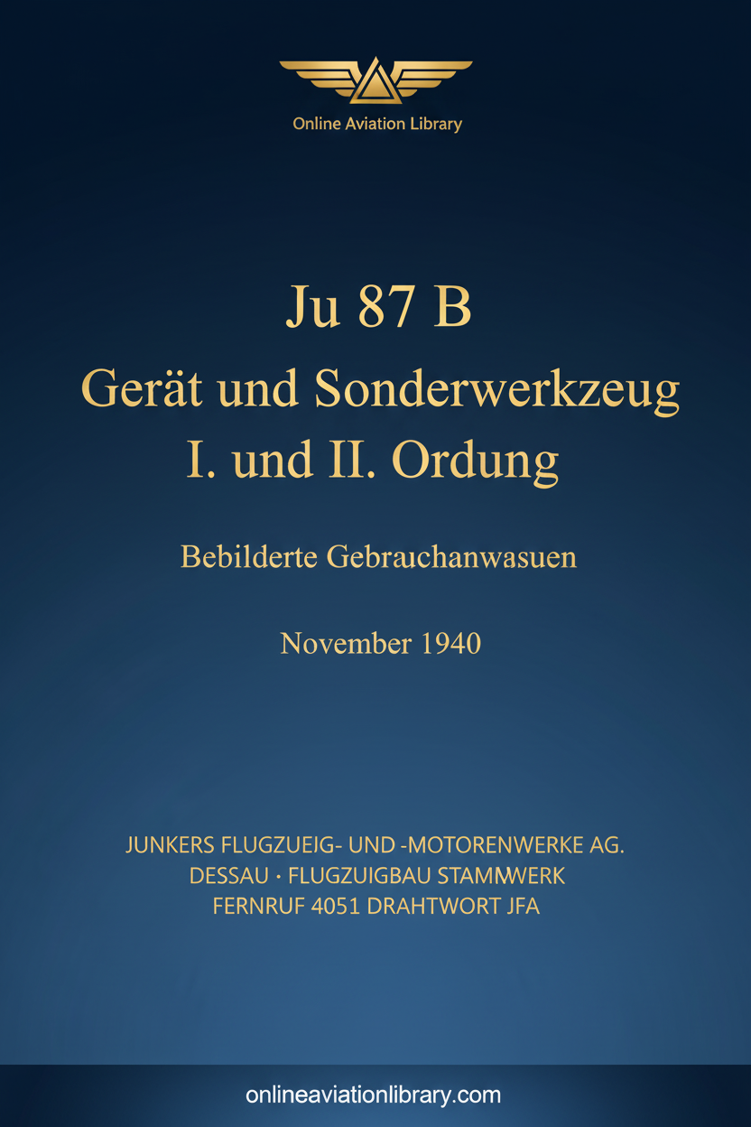 Ju 87 B Gerät und Sonderwerkzeug Standard Cover Page