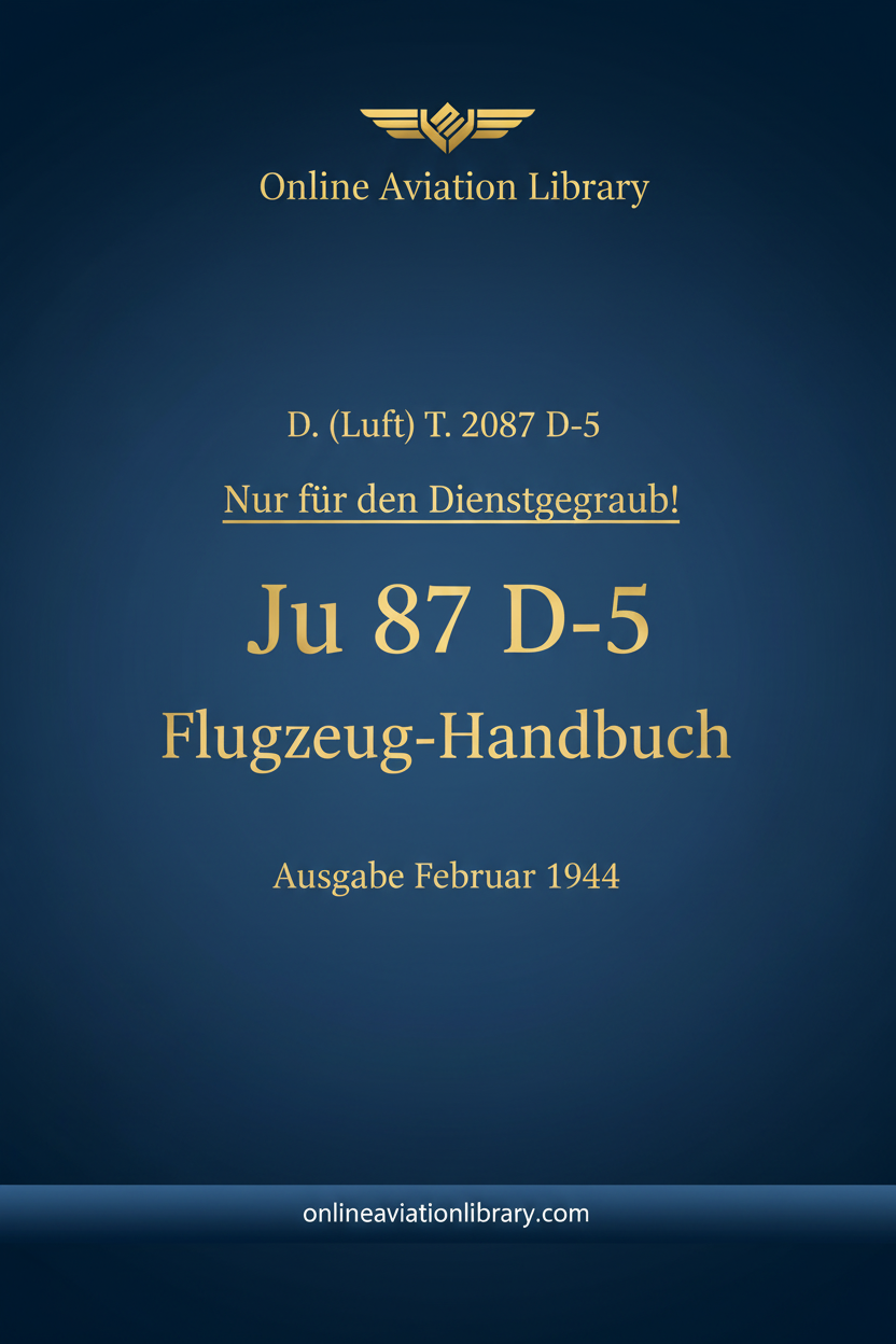 Ju 87 D-5 Flugzeug-Handbuch Standard Cover Page