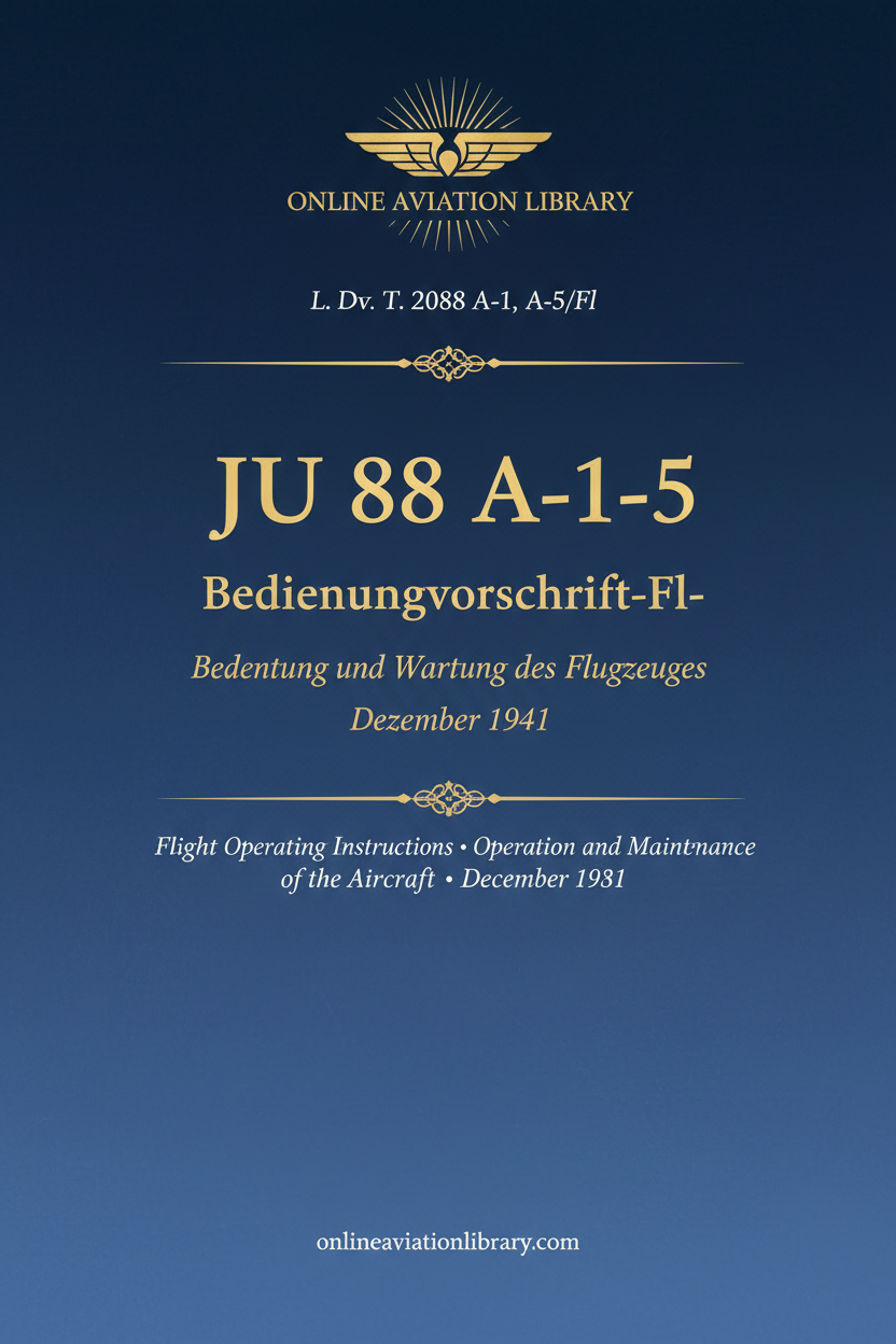 Ju 88 A-1 A-5 Bedienungsvorschrift-Fl Cover
