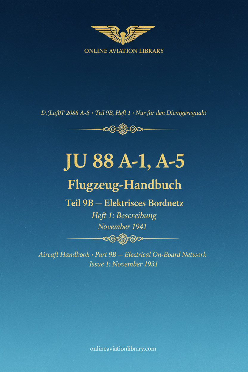 Ju 88 A-1 A-5 Handbuch Teil 9B Cover