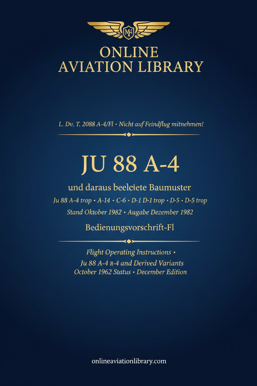 Ju 88 A-4 Bedienungsvorschrift-Fl Cover