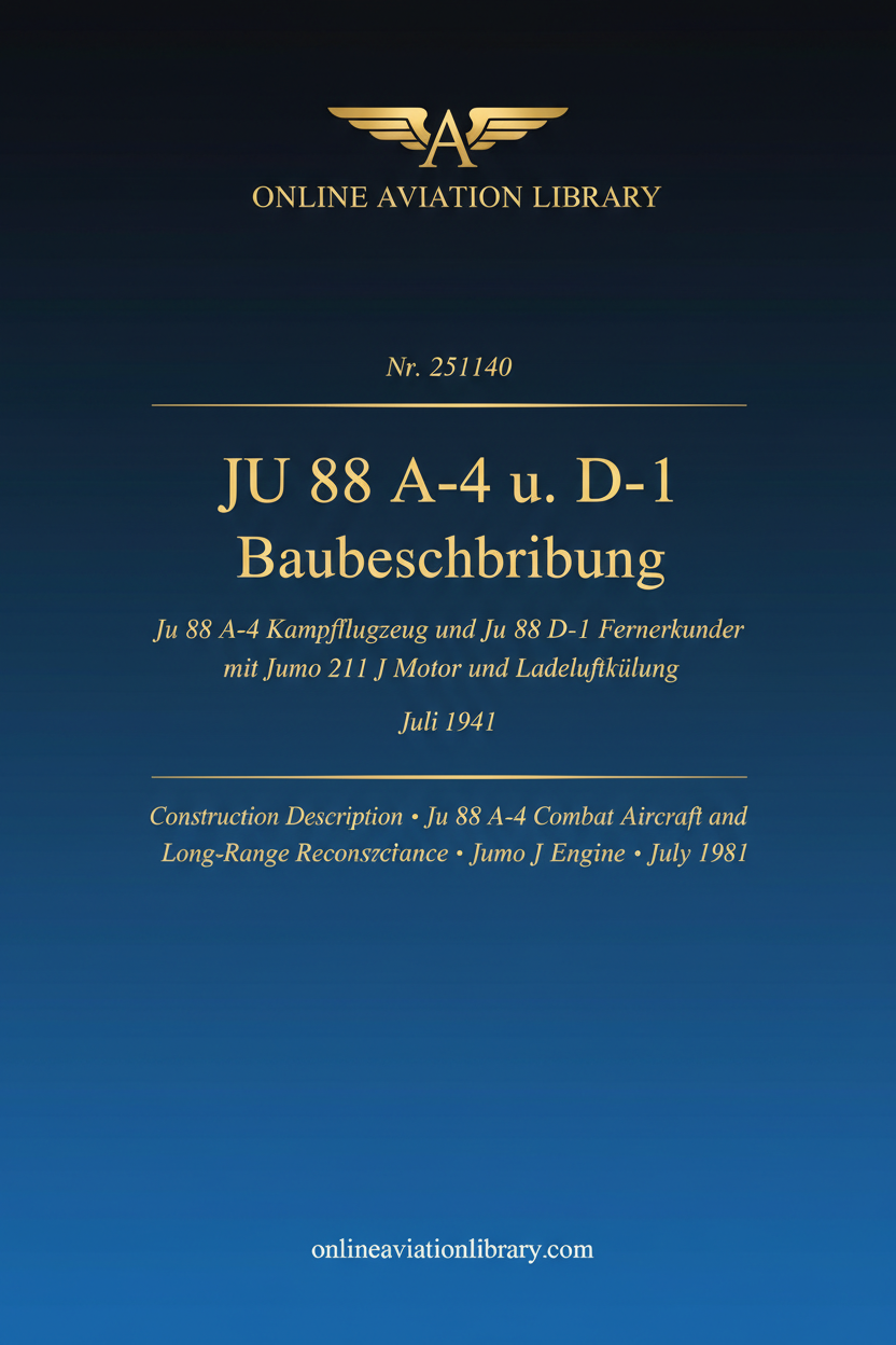 Ju 88 A-4 D-1 Baubeschreibung Cover