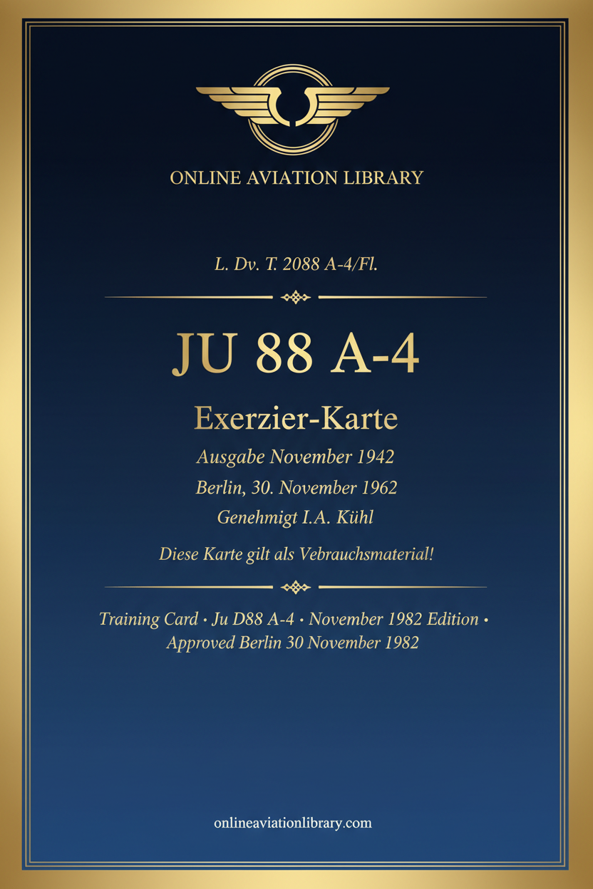 Ju 88 A-4 Exerzier-Karte Cover