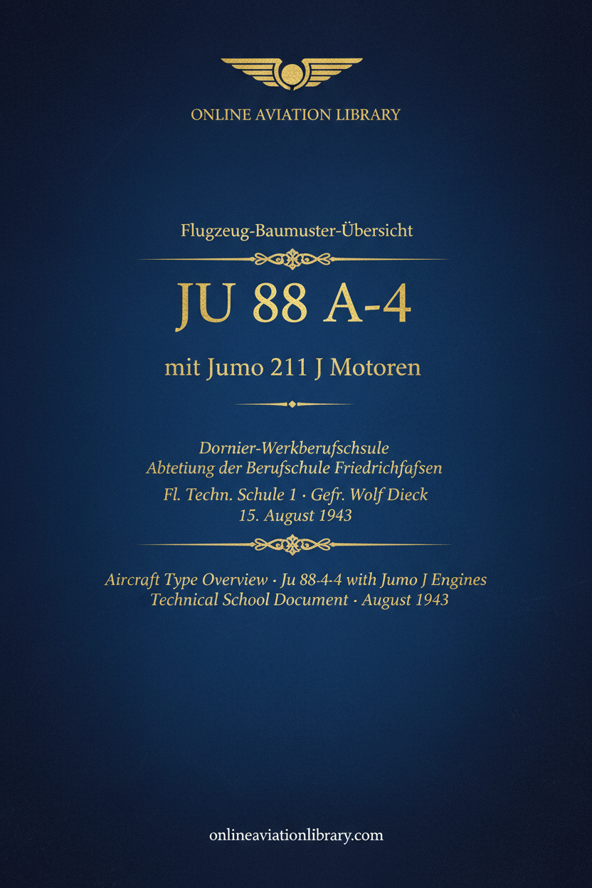 Ju 88 A-4 Fliegertechn. Schule Cover