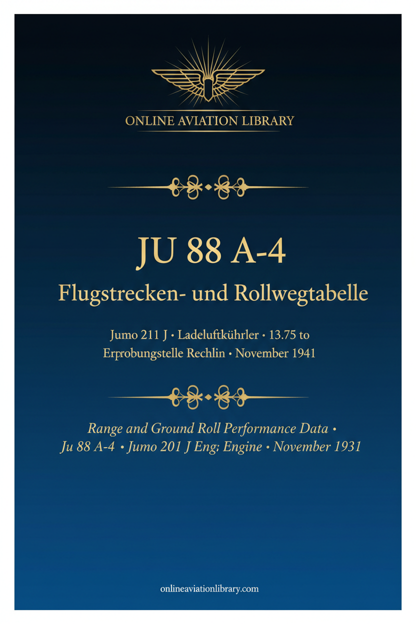 Ju 88 A-4 Flugstrecken Cover