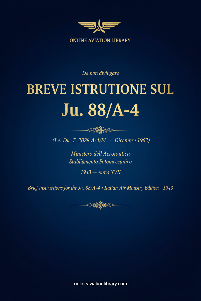 Ju 88 A-4 Italian Manual Cover