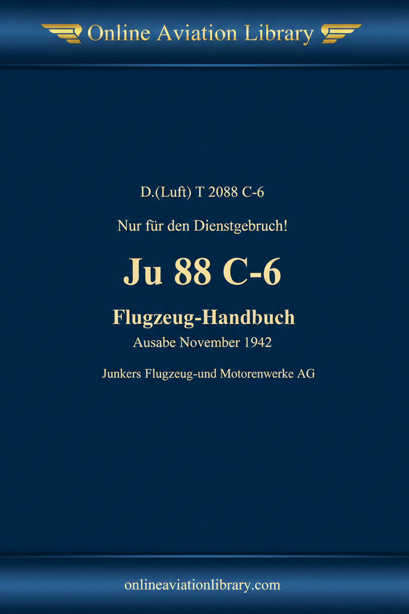 Ju 88 C-6 Flugzeug-Handbuch cover