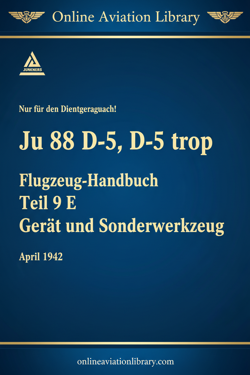 Ju 88 D-5 D-5 trop Teil 9E cover