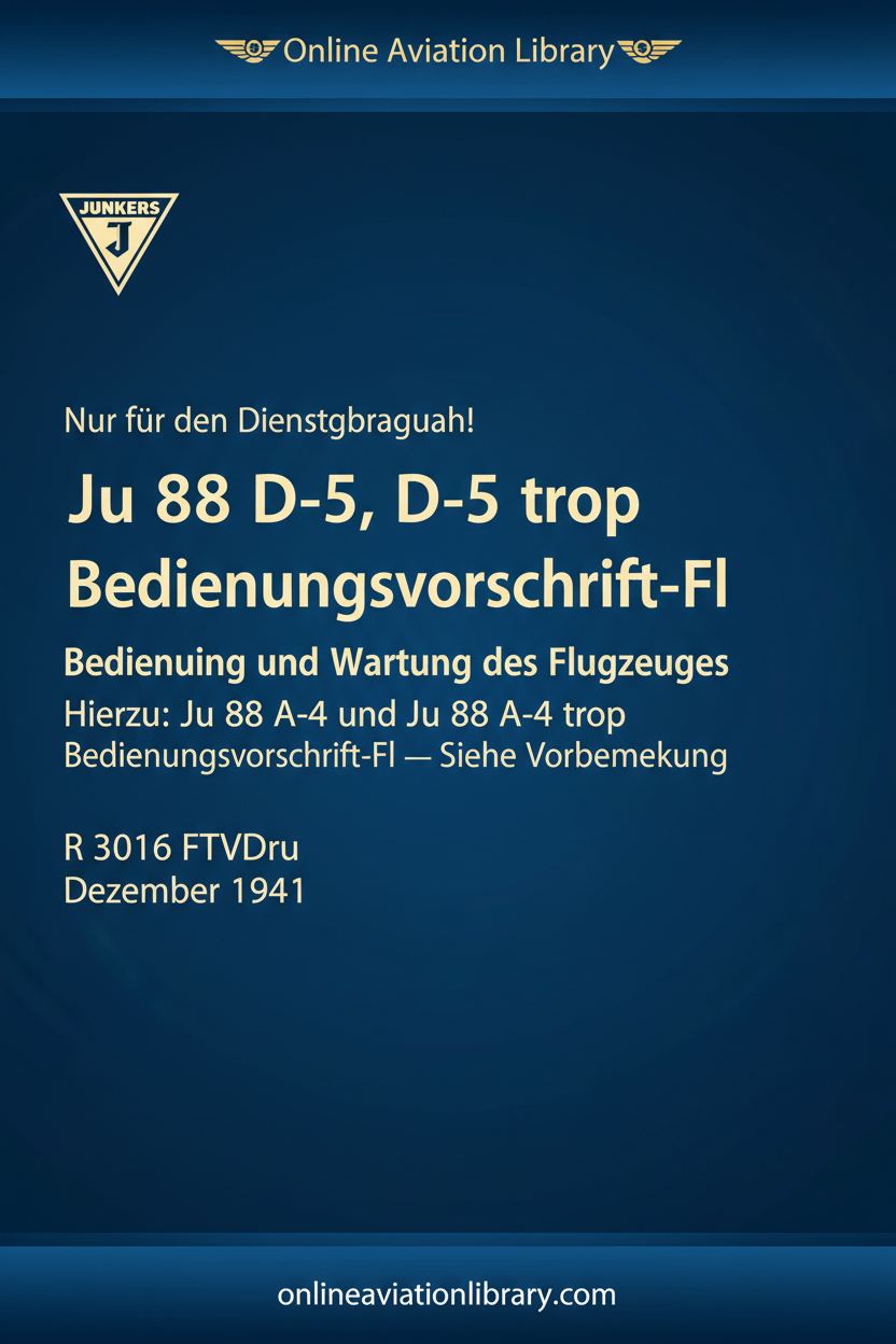 Ju 88 D-5 trop BDV-Fl cover