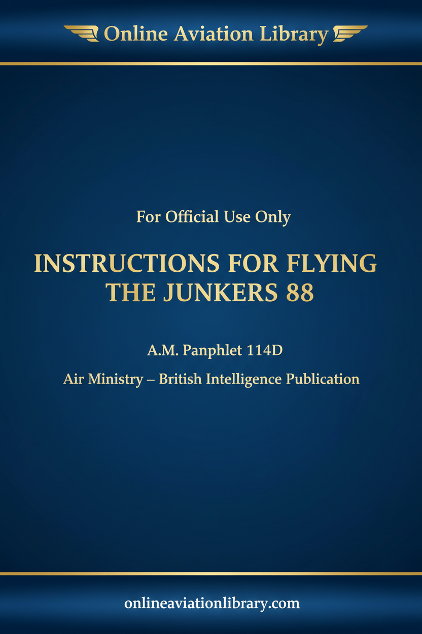 Ju 88 Instructions for Flying cover