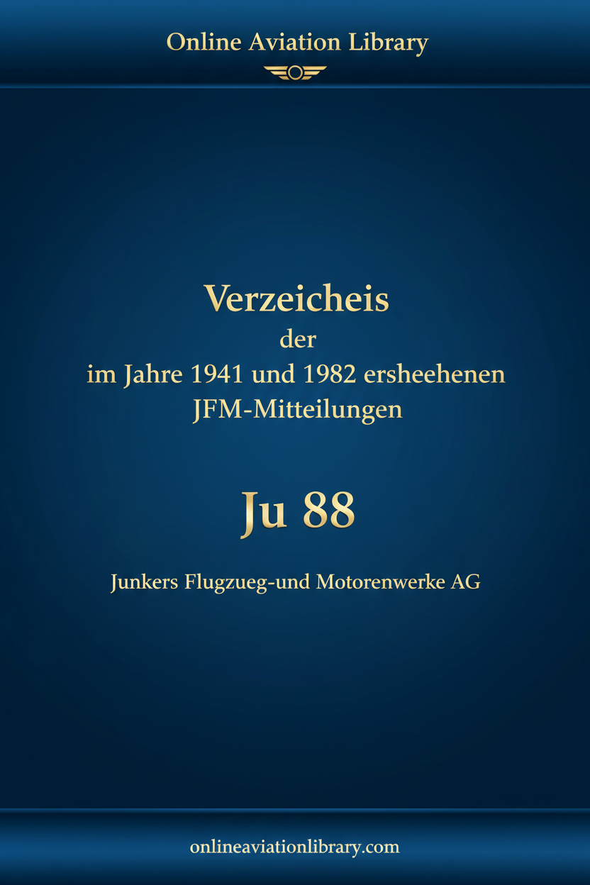 Ju 88 JFM Mitteilungen 1941-42 cover