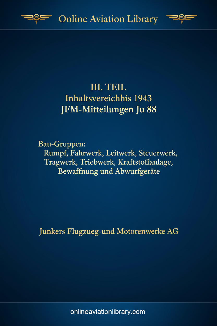 Ju 88 JFM Mitteilungen 1943 cover