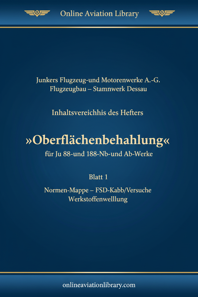 Ju 88 Oberflächenbehandlung cover
