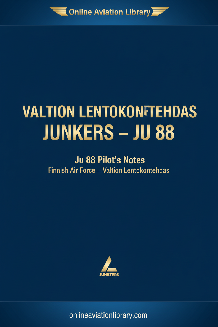 Ju 88 Pilots Notes Finnish cover