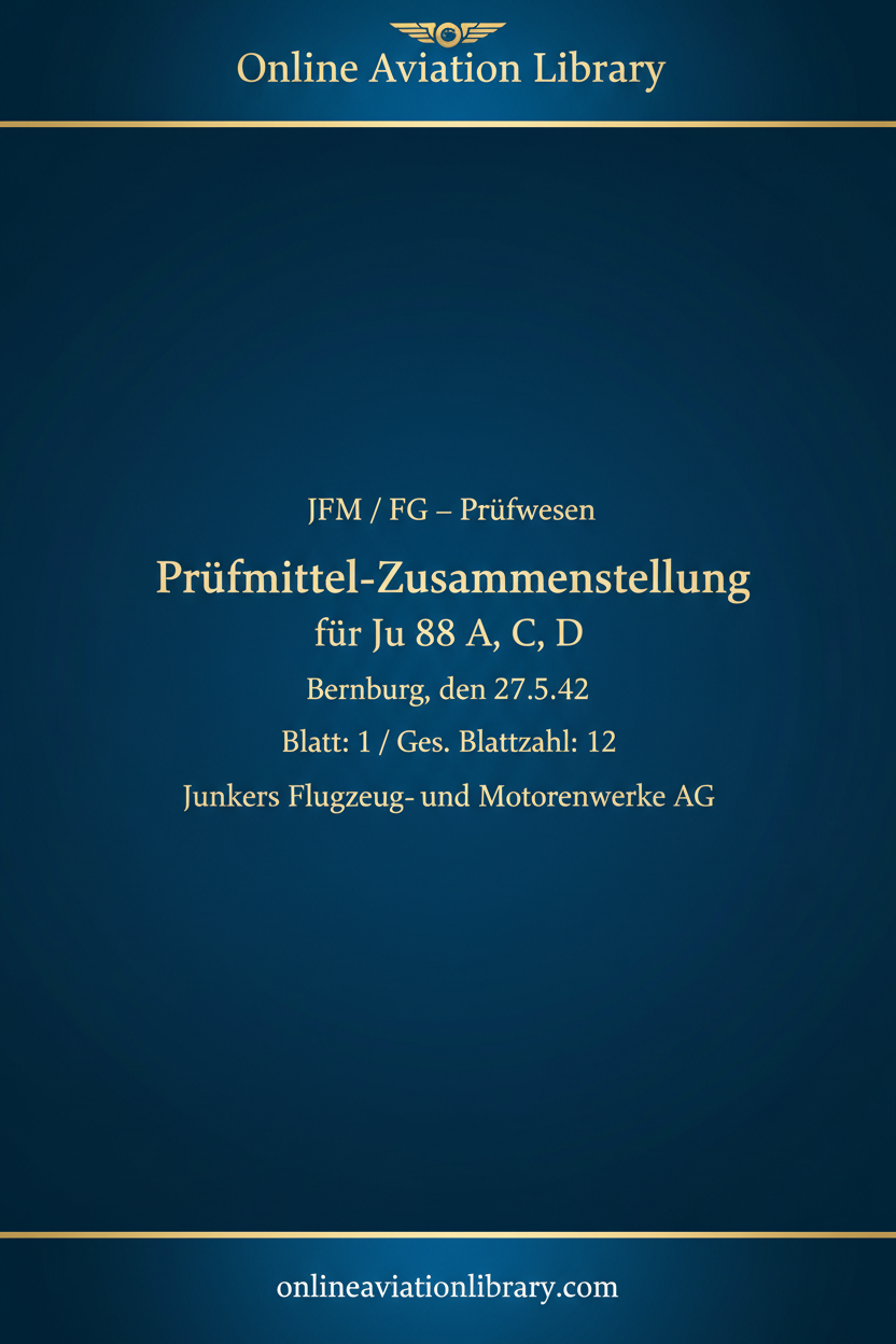 Ju 88 Prüfmittel cover