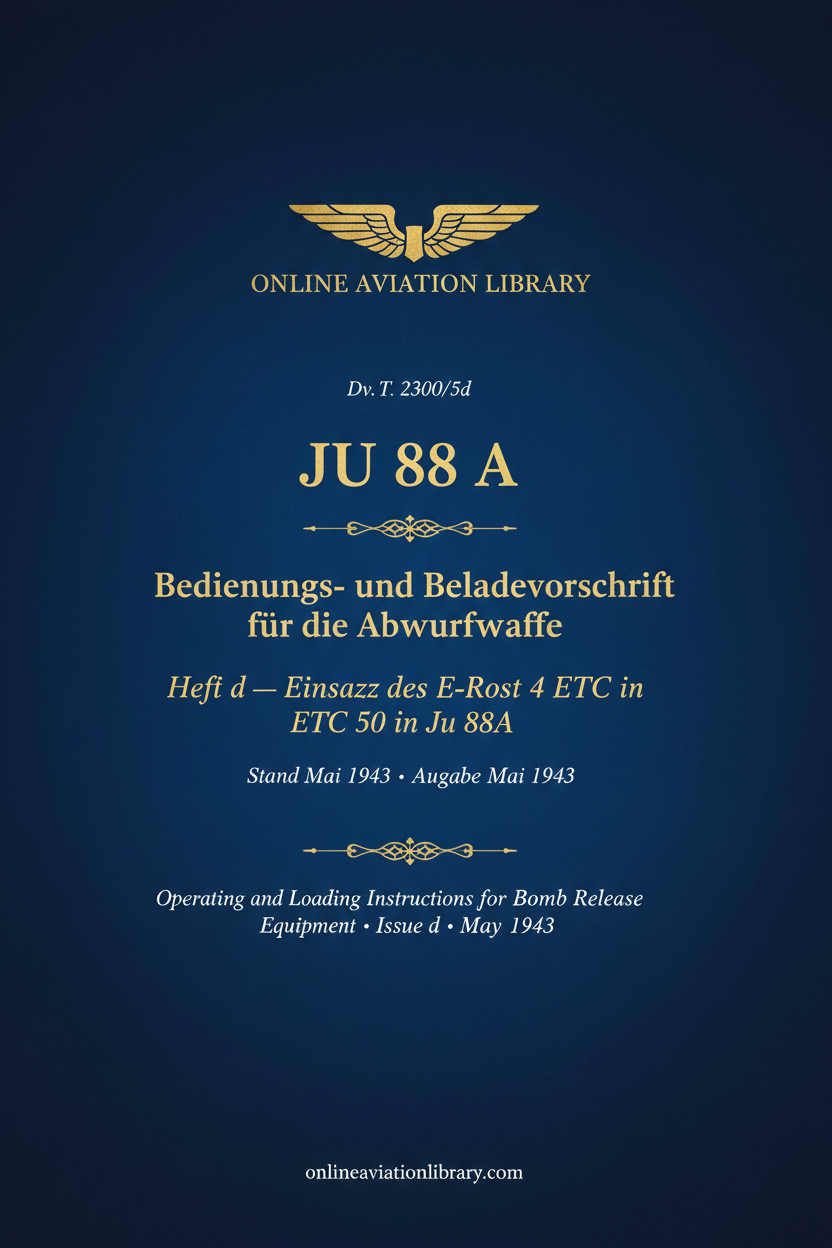 Ju 88A Abwurfwaffe Heft d Cover