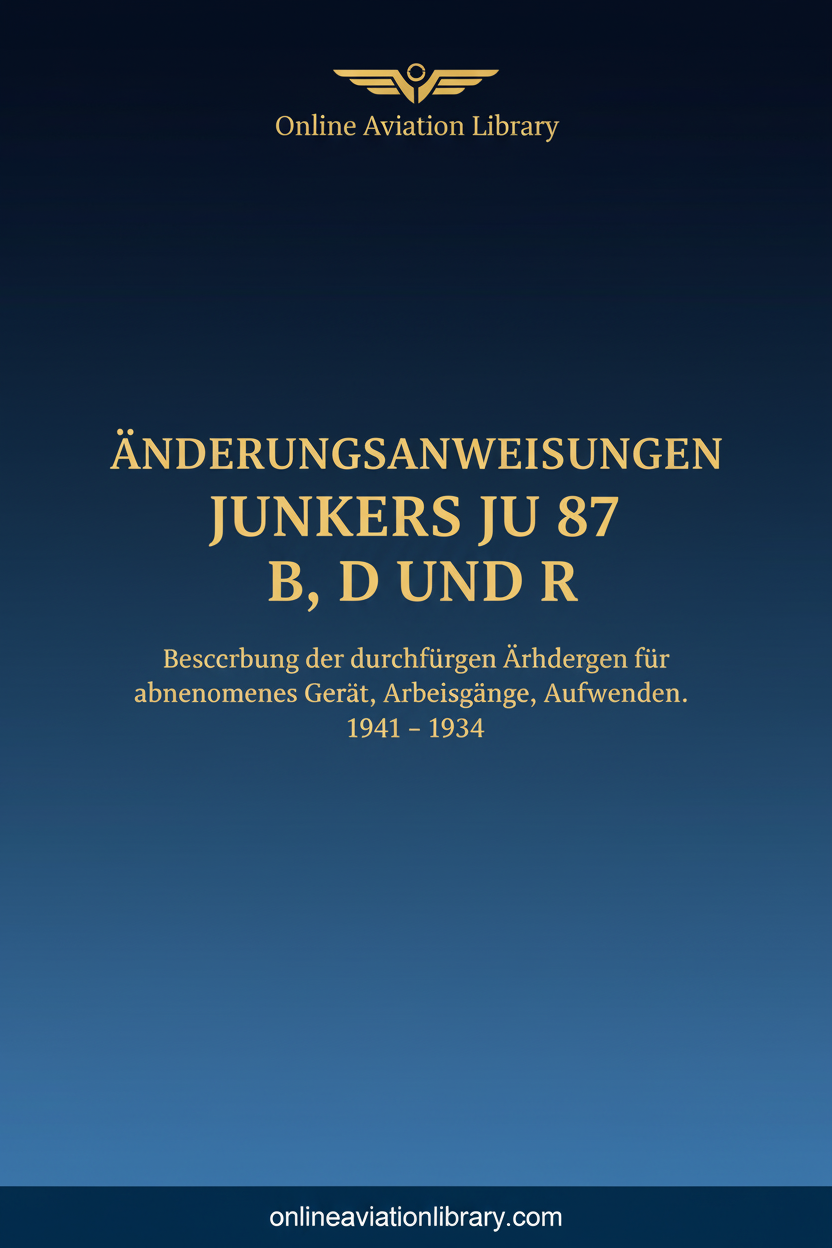 Junkers Ju 87 Änderungsanweisungen Standard Cover Page