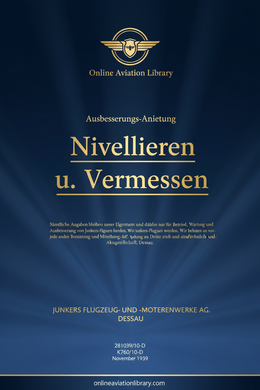 Junkers Ju 87 Nivellieren und Vermessen Standard Cover Page