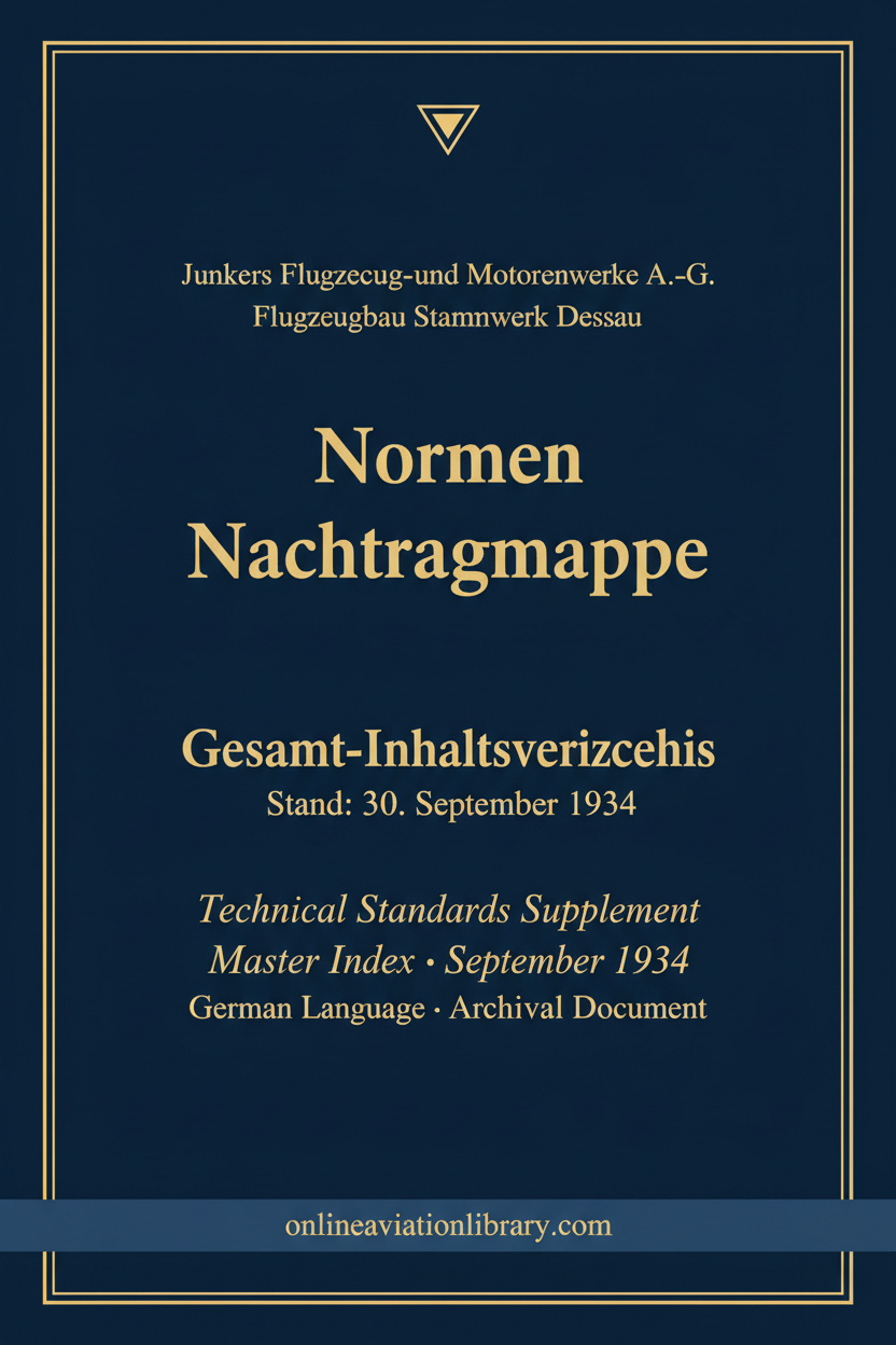 Junkers Normen Nachtragmappe — OAL Cover