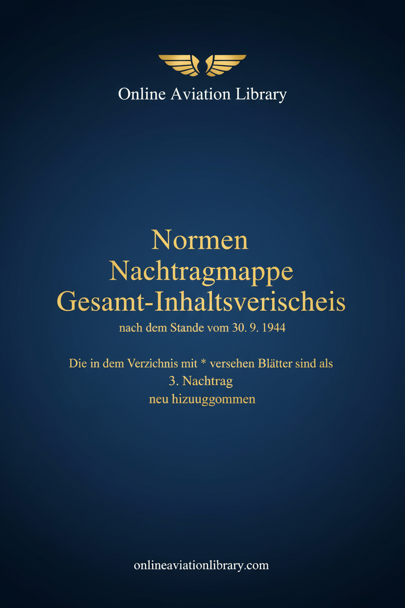Junkers Normen Nachtragmappe Standard Cover Page