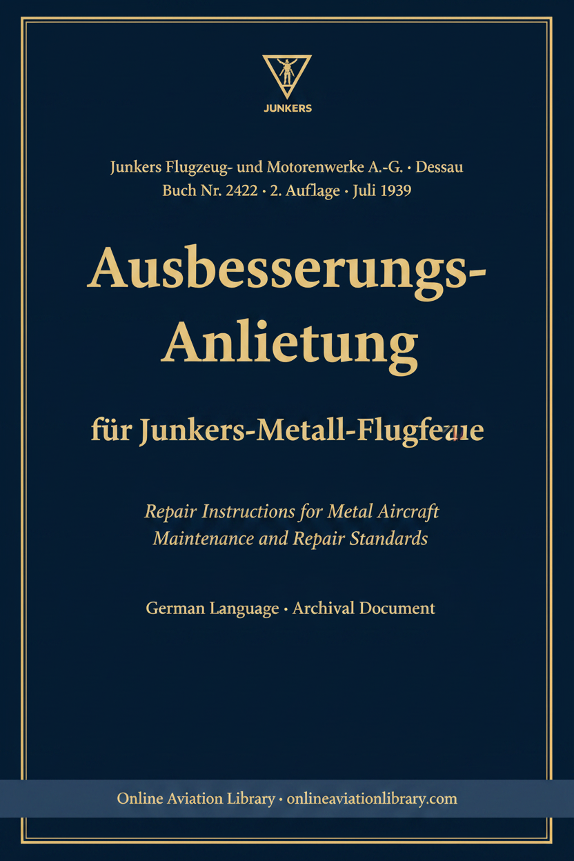 Junkers Repair Instructions Metal Aircraft — OAL Cover