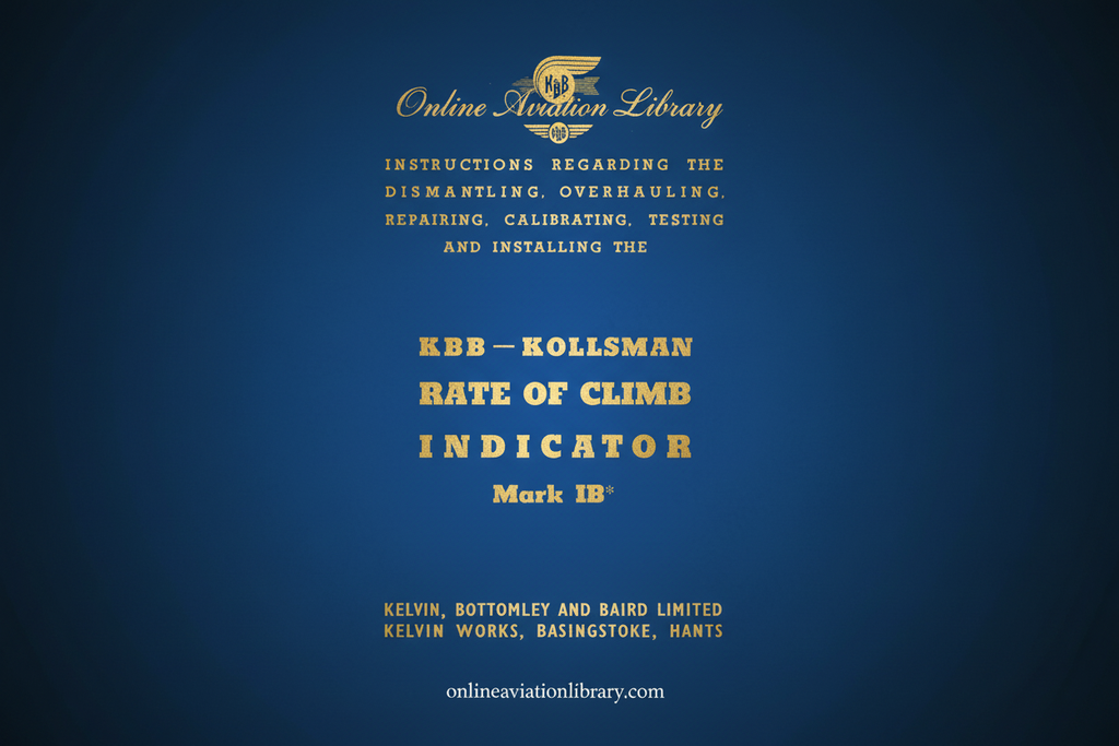 KBB-Kollsman Rate of Climb Indicator Manual Cover Page