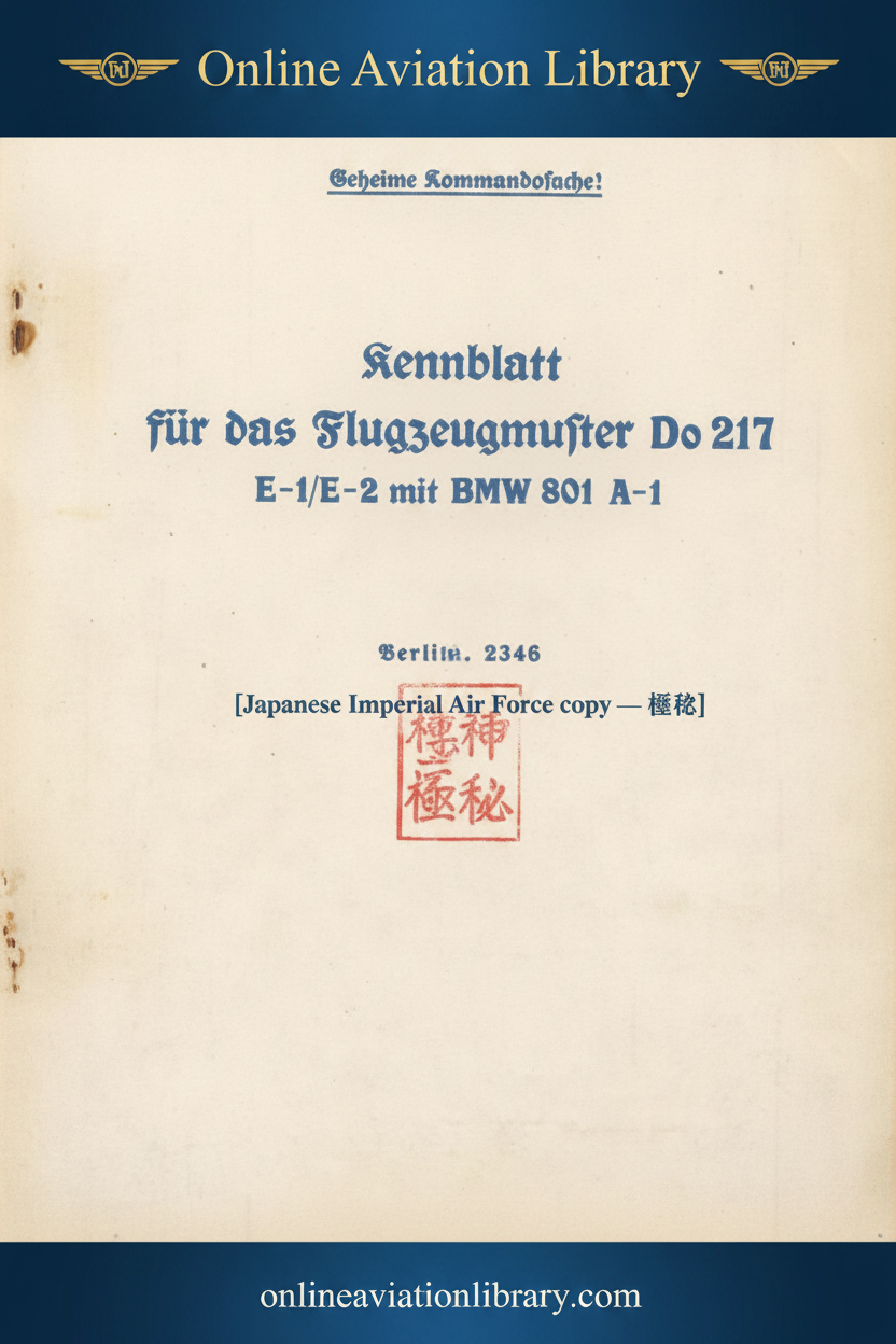 Kennblatt Do 217 Japan