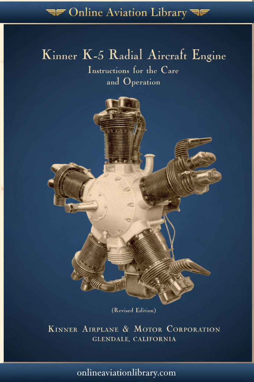 Kinner K-5 Care and Operation Manual Standard Cover Page Blue