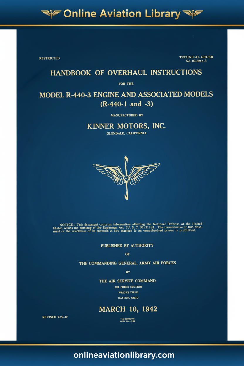 Kinner R-440-3 Standard Cover Page Blue