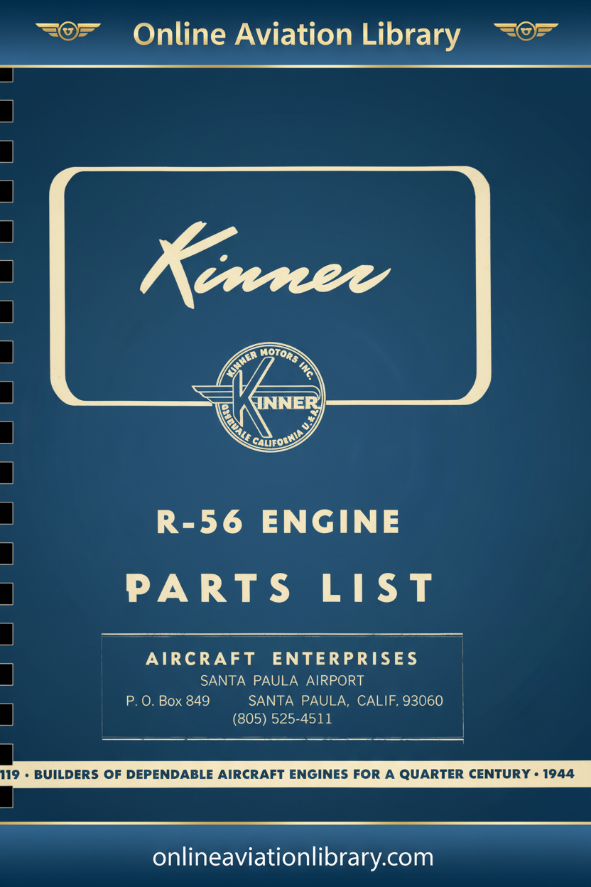 Kinner R-56 Standard Cover Page Blue