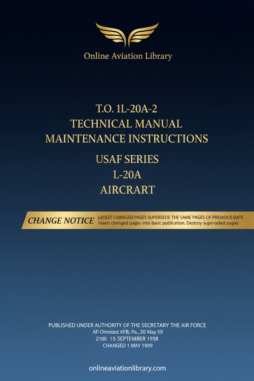 L-20A Aircraft Technical Manual Maintenance Instructions Standard Cover Page