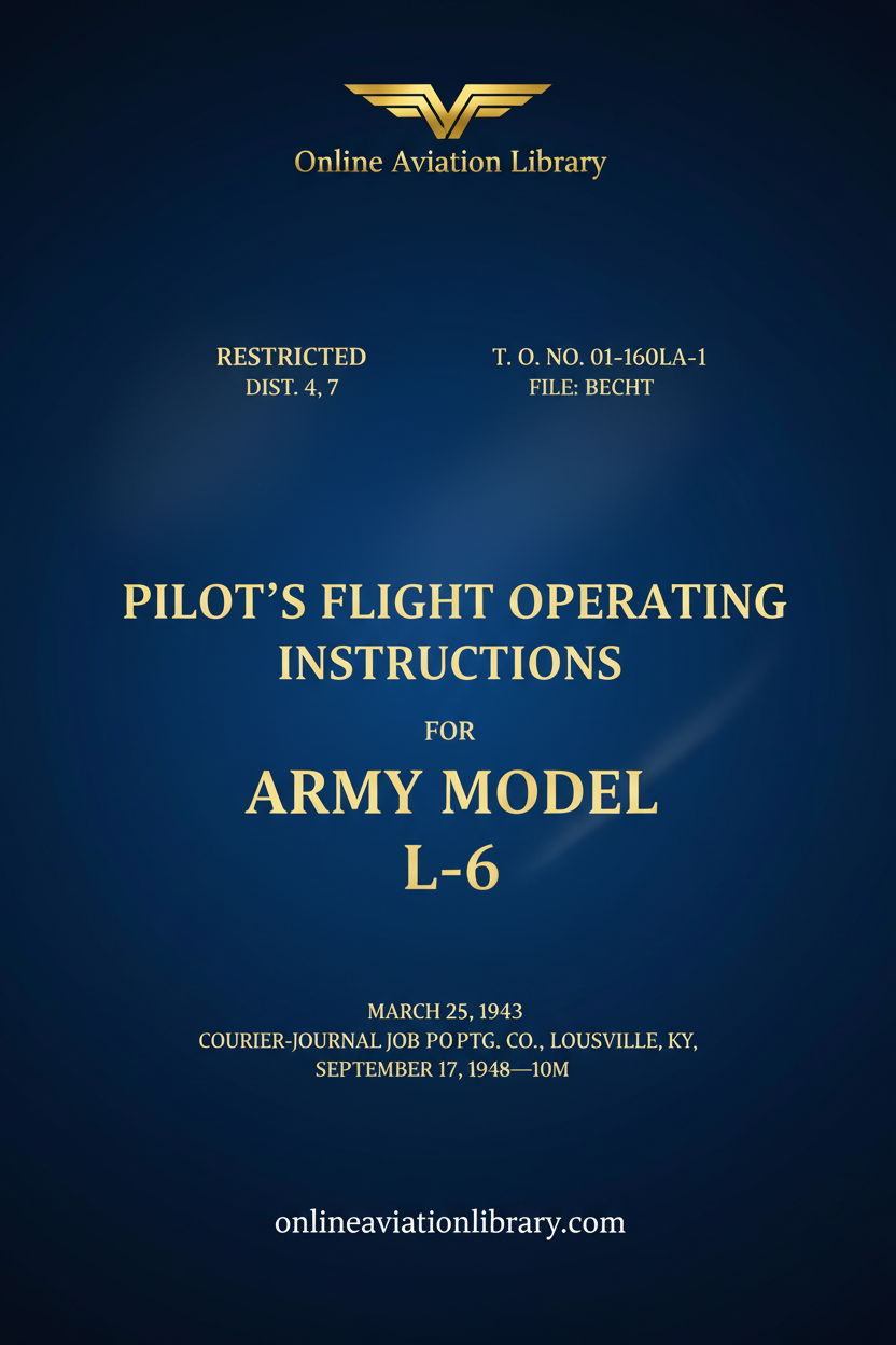 L-6 Pilot's Flight Operating Instructions Standard Cover Page