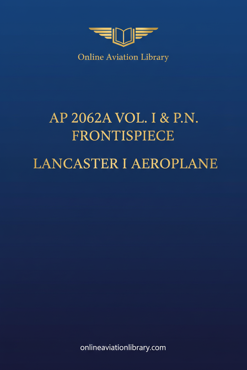 Lancaster I Aeroplane Standard Cover Page