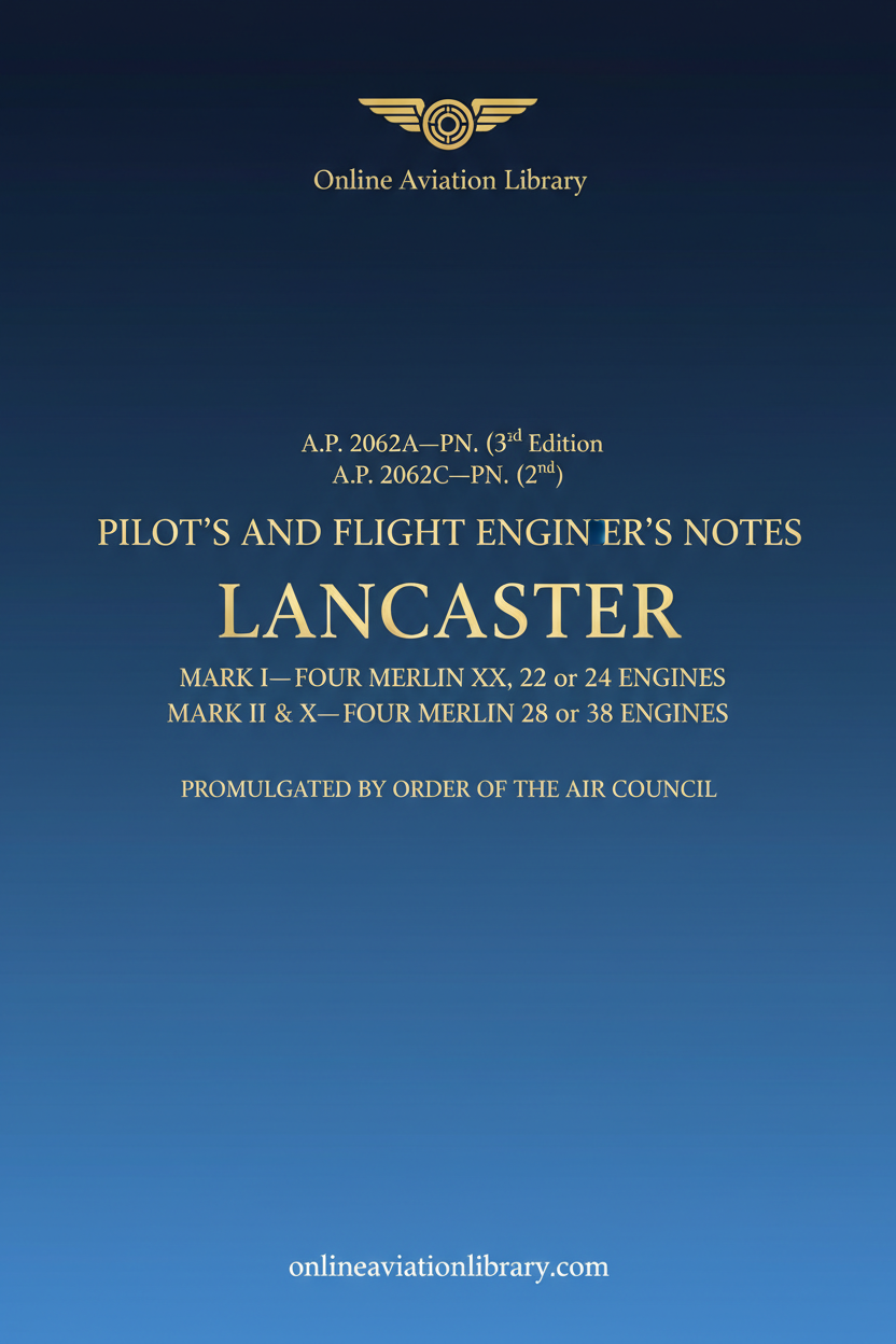 Lancaster Pilot's Notes Standard Cover Page