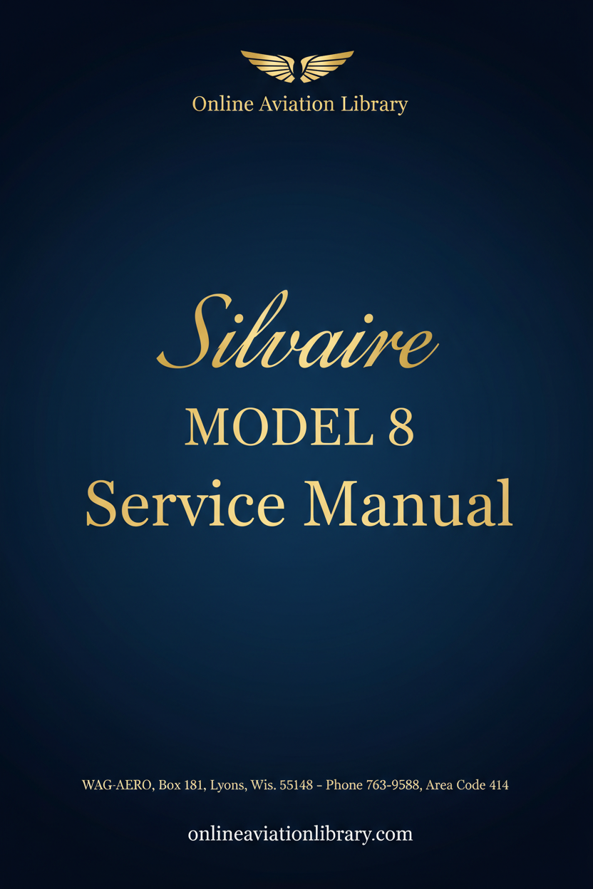 Luscombe Silvaire Model 8 Service Manual Standard Cover Page