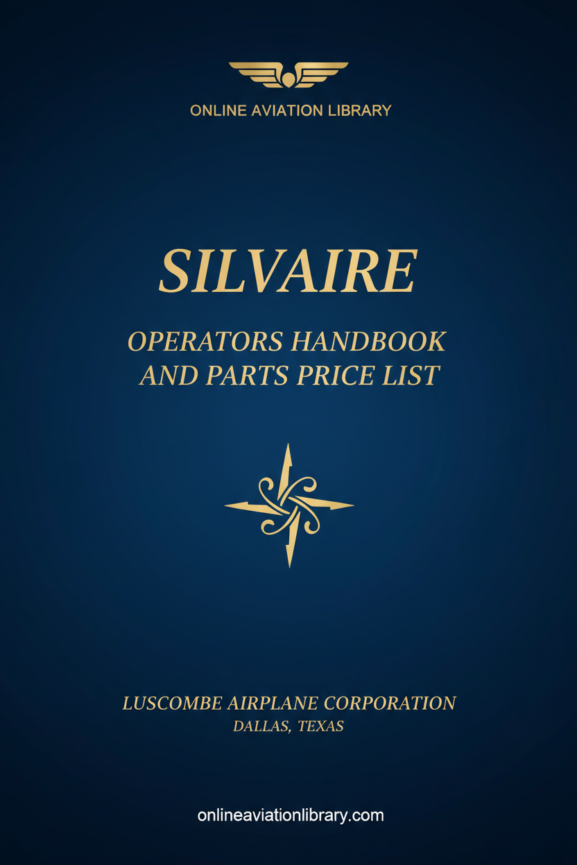 Luscombe Silvaire Operators Handbook Standard Cover Page