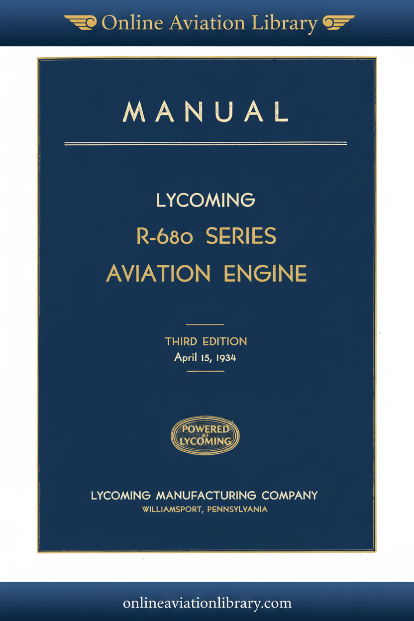 Lycoming R-680 Series Manual Cover