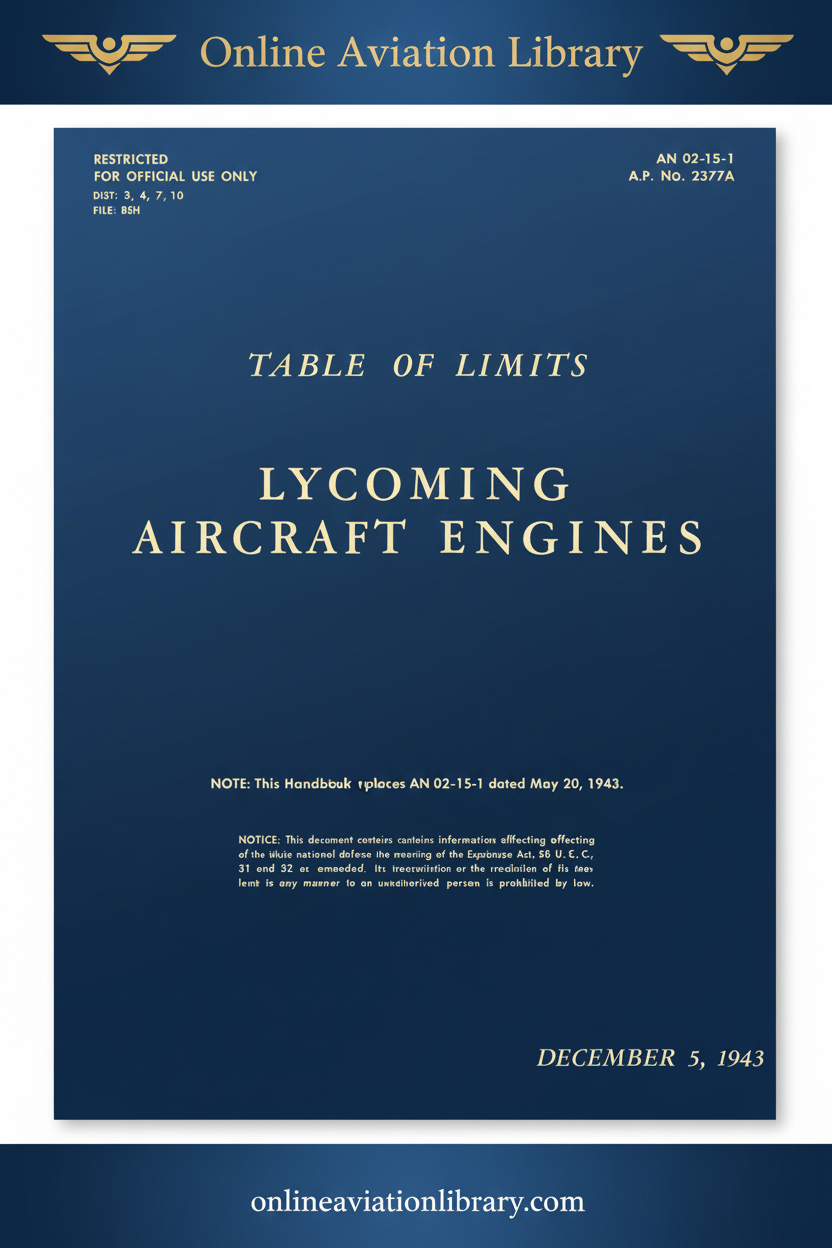 Lycoming Table of Limits Cover