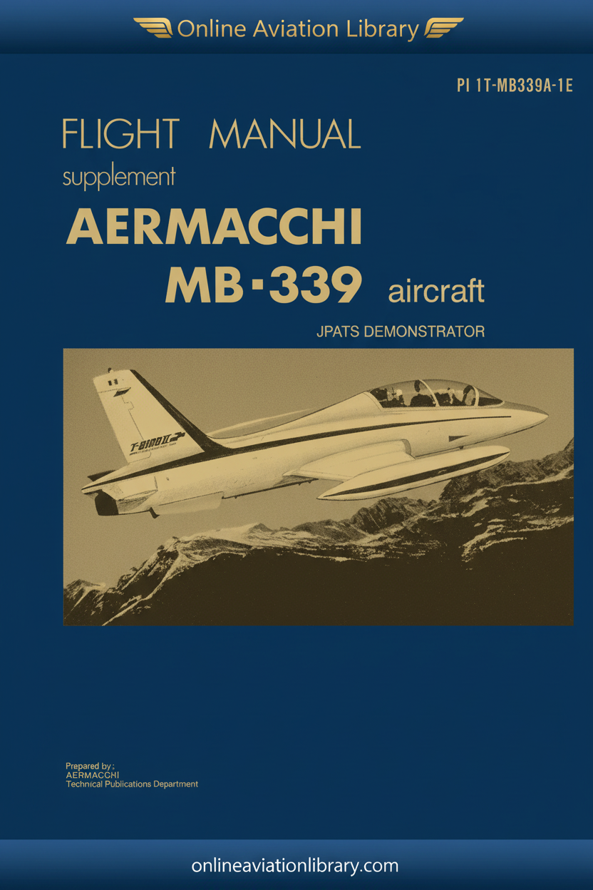 MB-339 JPATS Demonstrator Flight Manual Supplement - Cover Page 1 Blue